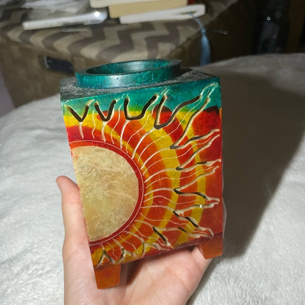 Handheld Sunburst Stone Wax Melt Burner